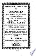 Compendio histórico, y novena de Maria santisima nuestra Señora