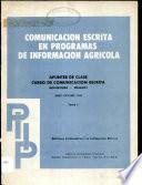 Comunicacion Escrita en Programas de Informacion Agricola