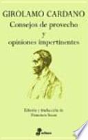 Consejos de provecho y opiniones impertinentes