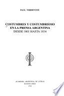 Costumbres y costumbrismo en la prensa argentina desde 1801 hasta 1834