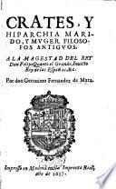 Crates, y Hiparchia marido, y muger, filosofos antiguos