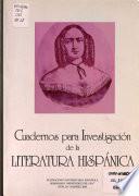 Cuadernos para investigación de la literatura hispánica
