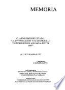 Cuarto Simposio Estatal La Investigación y el Desarrollo Tecnológico en Aguascalientes 1997