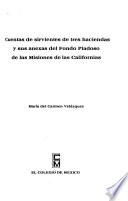 Cuentas de sirvientes de tres haciendas y sus anexas del Fondo Piadoso de las Misiones de las Californias