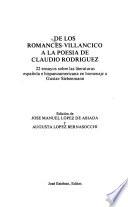 De los romances-villancico a la poesía de Claudio Rodriǵuez