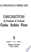 Decretos del presidente de Venezuela, Carlos Andrés Pérez: Enero 1-abril 8, 1975