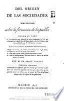 Del origen de las sociedades ...