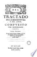 Del tractado de la hermosura y del amor compuesto por Maximiliano Calui. Libro primero (-tercero)