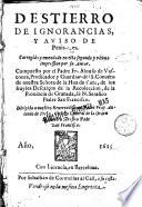 Destierro de ignorancias y aviso de Penitentes