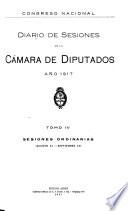 Diario de sesiones de la Cámara de Diputados
