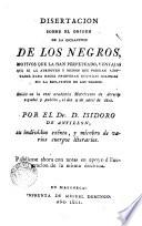 Disertación sobre el origen de la esclavitud de los negros