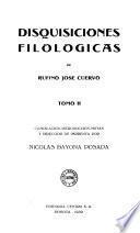 Disquisiciones filológicas de Rufino José Cuervo