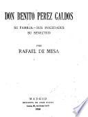 Don Benito Pérez Galdós