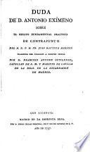 Duda de D. sobre el ensayo fundamental práctico del Contrapunto del M. R.P.M.fr. Juan Bta. Martini