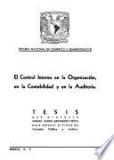El control interno en la organización, en la contabilidad y en la auditoría