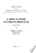El derecho de sucesiones en el Código civil peruano de 1936