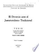 El divorcio ante el jusnaturalismo tradicional