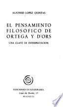 El pensamiento filosófico de Ortega y D'Ors