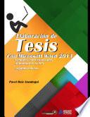 Elaboración de Tesis con Microsoft Word 2013
