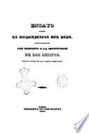 Ensayo sobre la supremacía del Papa especialmente con respecto a la institución de los obispos por el d.d. José Ignacio Moreno
