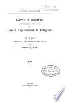 Ensayos de irrigación efectuados en los años 1907-1910 en la Chacra experimental de Patagones