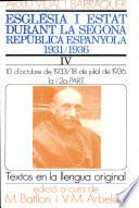 Església i estat durant la segona República espanyola : 1931-1936