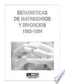 Estadísticas de matrimonios y divorcios, 1993-1994