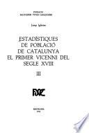 Estadístiques de població de Catalunya el primer vicenni del segle XVIII