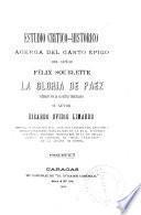 Estudio crítico-histórico acerca del canto épico del señor Félix Soubelette, La gloria de Páez