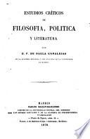 Estudios cri̲ticos de filosofia, politica y literatura