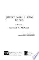 Estudios sobre el siglo de oro