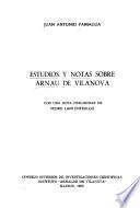 Estudios y notas sobre Arnau de Vilanova