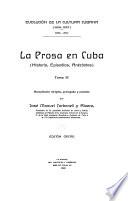 Evolución de la cultura cubana (1608-1927): La prosa en Cuba