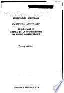 Exhortación apostólica Evangelii nuntiandi de S.S. Paulo VI acerca de la evangelización del mundo contemporaneo