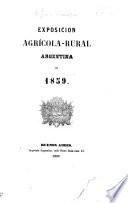 Exposicion Agrícola-rural Argentina de 1859