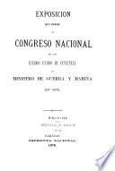 Exposicion (Memoria) al Congreso nacional