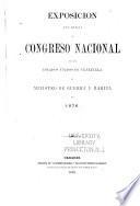 Exposicion que dirije al Congreso nacional de los Estados Unidos de Venezuela ... en 1876