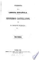 Filosofía de la lengua española. Sinónimos castellanos