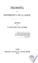 Filosofía del sentimiento y de la razon