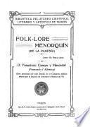 Folk-lore menorquín (de la Pagesía)...
