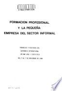 Formación profesional y la pequeña empresa del sector informal