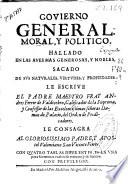 Govierno general, moral y politico, hallado en las aves mas generosas y nobles