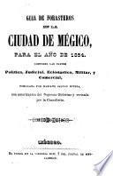 Guia de forasteros en la ciudad de Megico, para el año de 1854