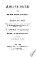 Habla Vd. Español?