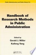 Libro Handbook of Research Methods in Public Administration