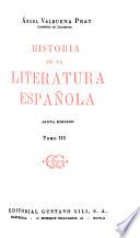 Historia de la literatura española: Epoca moderna