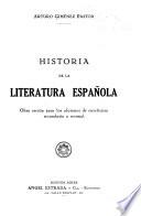 Historia de la literatura espanola