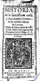 Historia de la Santissima Casa y ... Santiario de nuestra Señora de Loreto