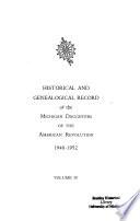 Historical and Genealogical Record of the Michigan Daughters of the American Revolution