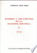 Hombres y documentos de la filosofía española